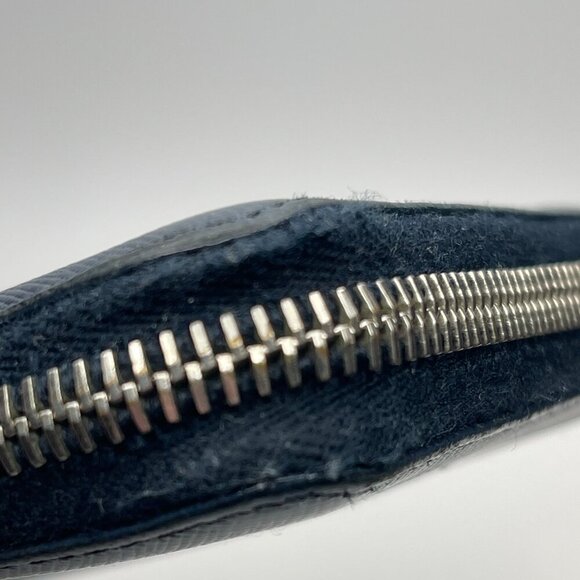 Prada 2ML317 Saffiano Leather Zip Around Wallet - Dark Blue - Preowned - Picture 5 of 13